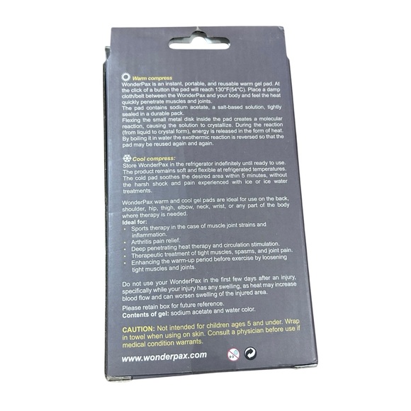 The Wonder Pax 4 Pack Square Reusable Cool/Warm Gel Pads New - Picture 2 of 5